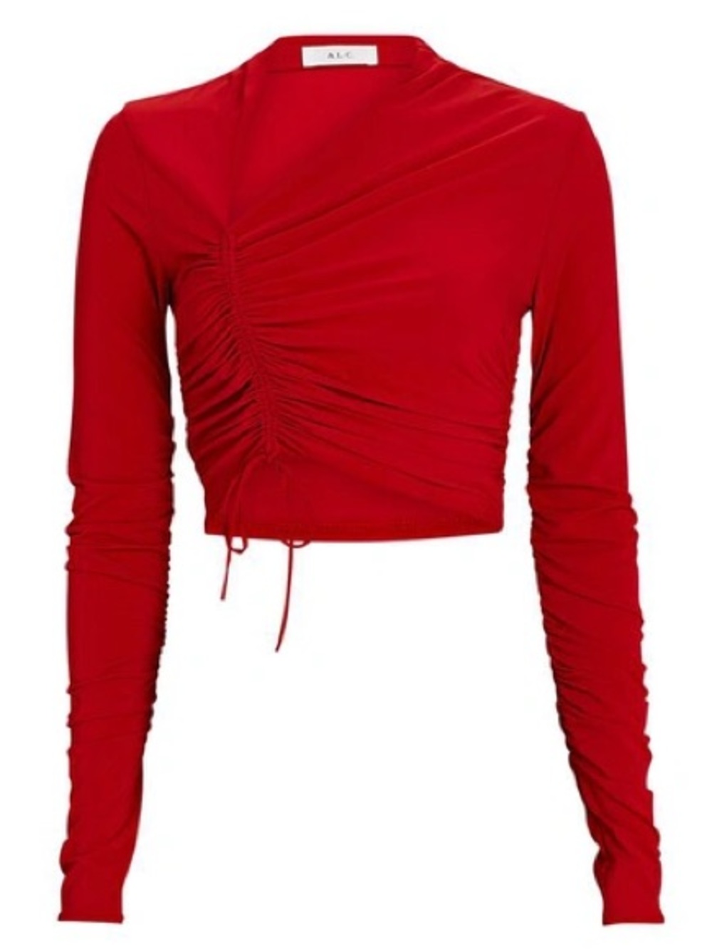A.L.C. Red Oryn Ruched Crop Top